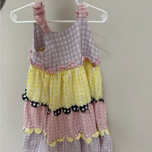 Charming Kids' Casual Dress - Pink, Yellow, and Purple